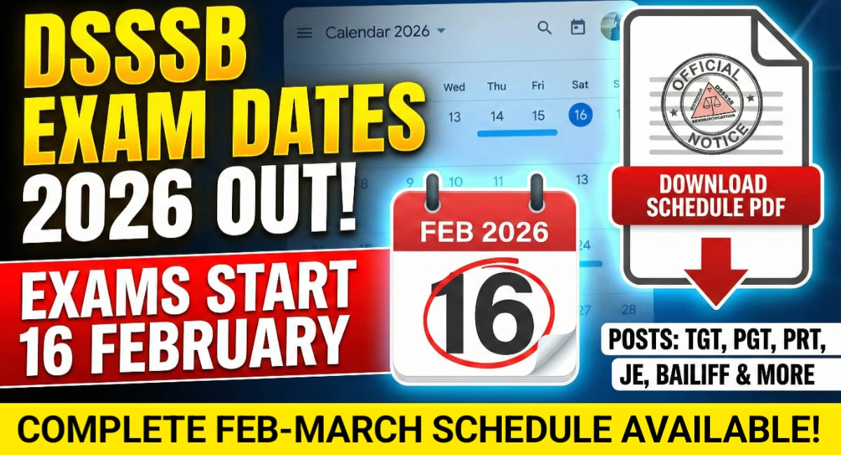 DSSSB Various Post Exam Date 2026