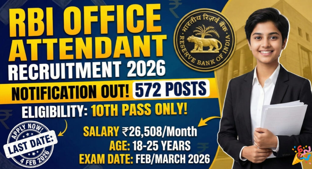 RBI Office Attendant Recruitment 2026