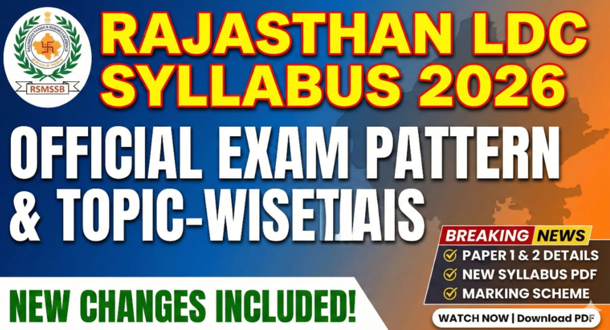 Rajasthan LDC Syllabus 2026