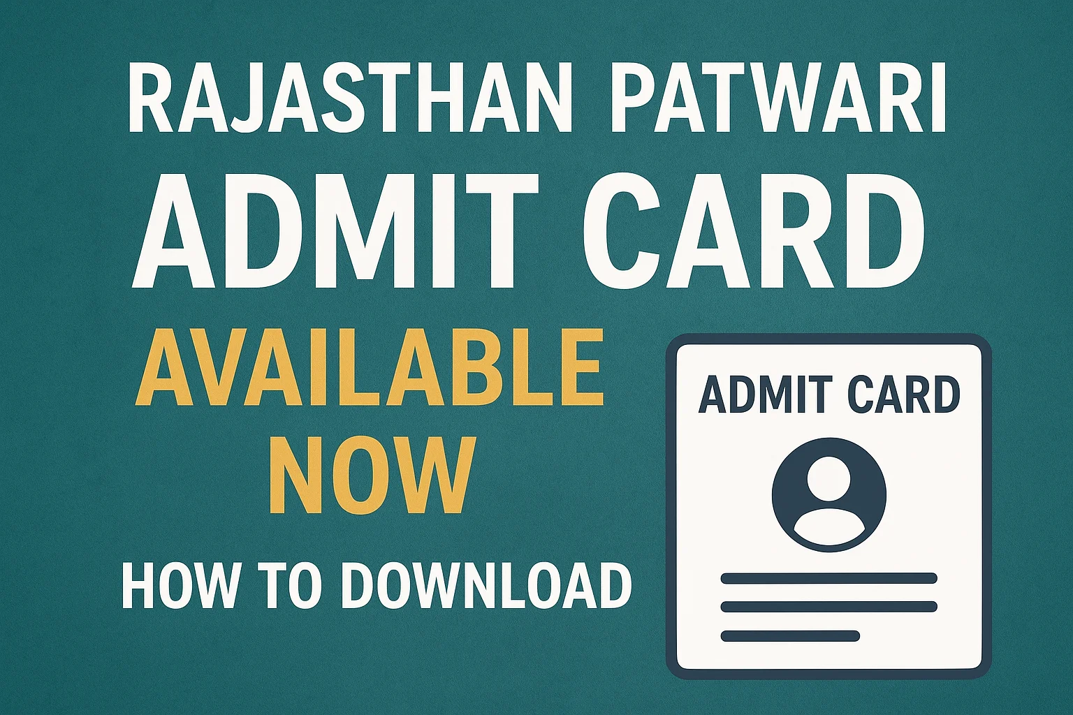 Rajasthan patwari admit card